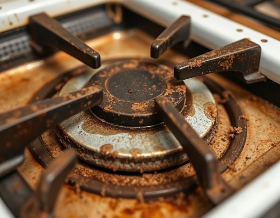 Gas stove burner before repair by Suraksha Gas Stove Service Pune